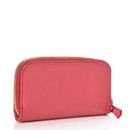 Prada Saffiano Metal Zip Around 6 Key Holder Ibisco 3 of 11