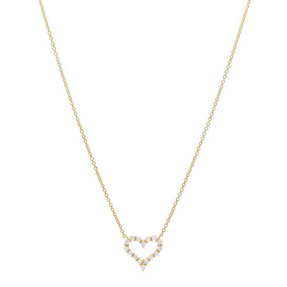 Tiffany 18K Yellow Gold Diamond Mini Heart Pendant Necklace 1 of 6