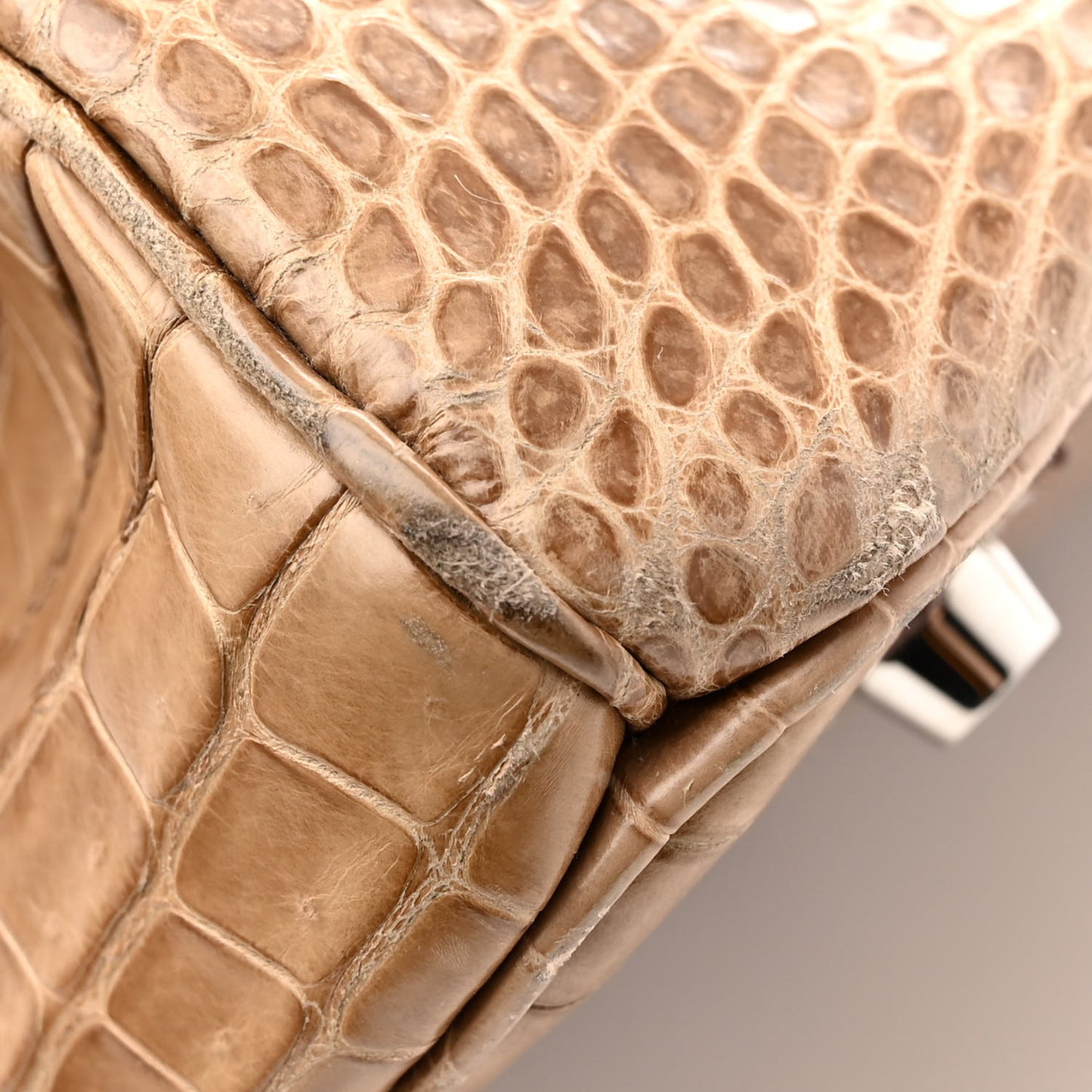 Shiny Porosus Crocodile Horseshoe Birkin 35 Ficelle Gold