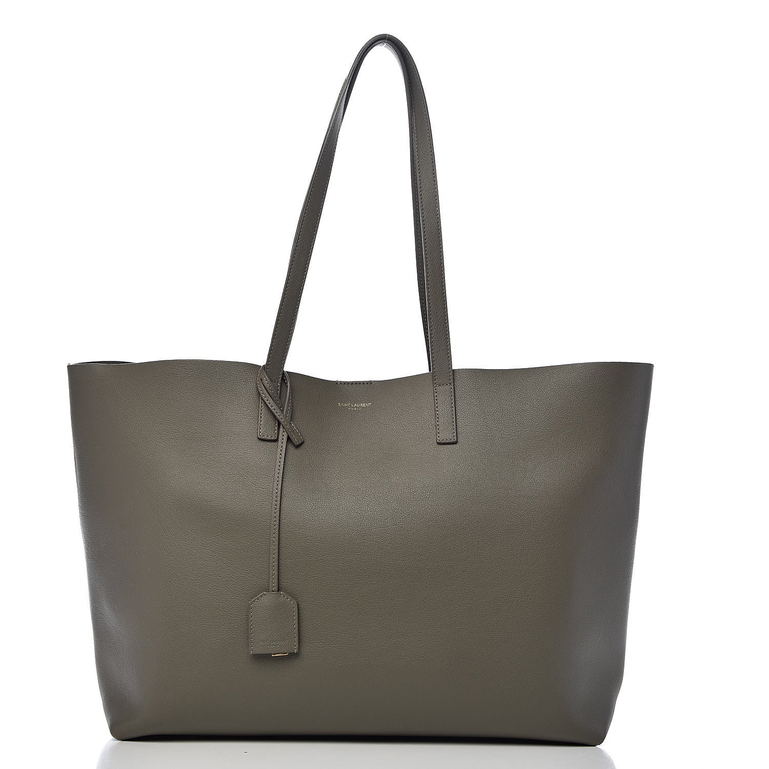 Saint Laurent Calfskin Large Shopping Tote Kaki Militaire 3 of 17