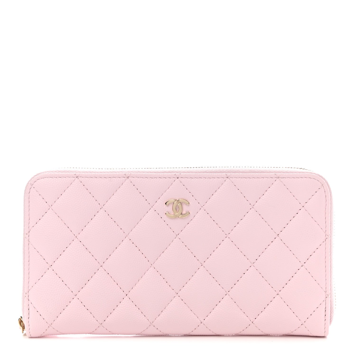 Chanel Caviar Quilted Large Gusset Zip Around Wallet Light Pink 1 of 9