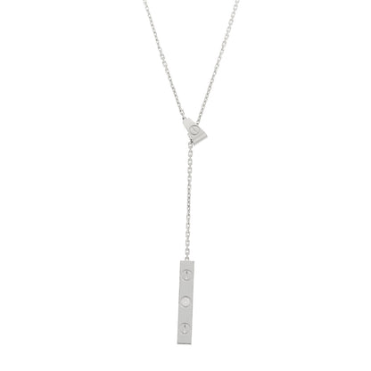 Cartier 18K White Gold Diamond LOVE Lariat Necklace 1 of 4