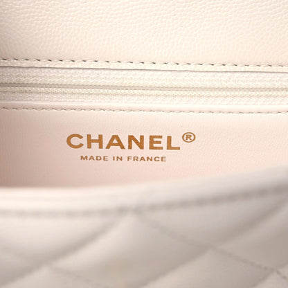 Chanel Caviar Quilted Mini Sweet Classic Flap White 8 of 11