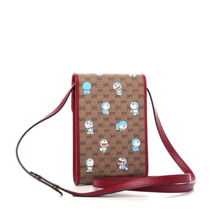 Gucci X DORAEMON Mini Vintage GG Supreme Monogram Mini Crossbody Bag Beige Cherry Red 3 of 10