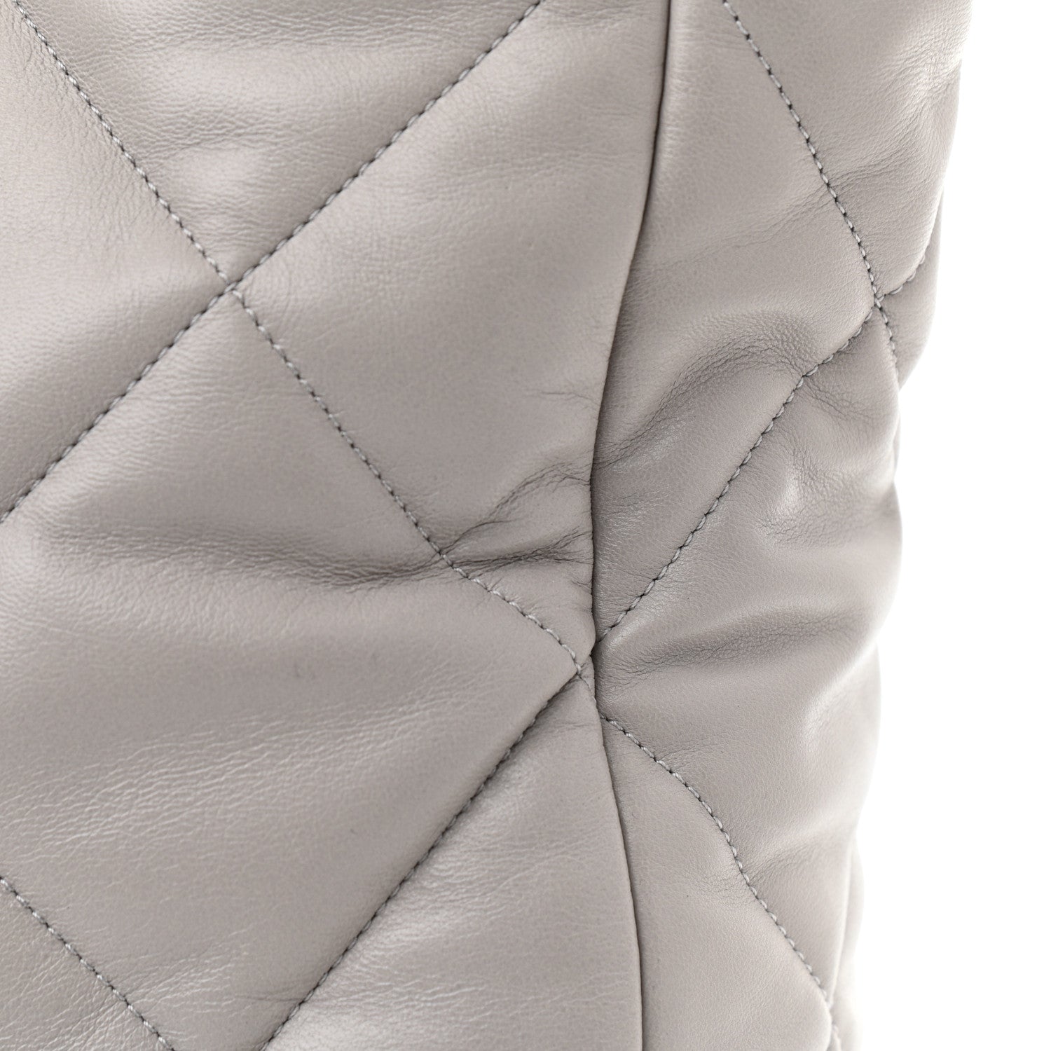 Chanel Lambskin Quilted Chanel 19 Shopping Bag Grey 11 of 11