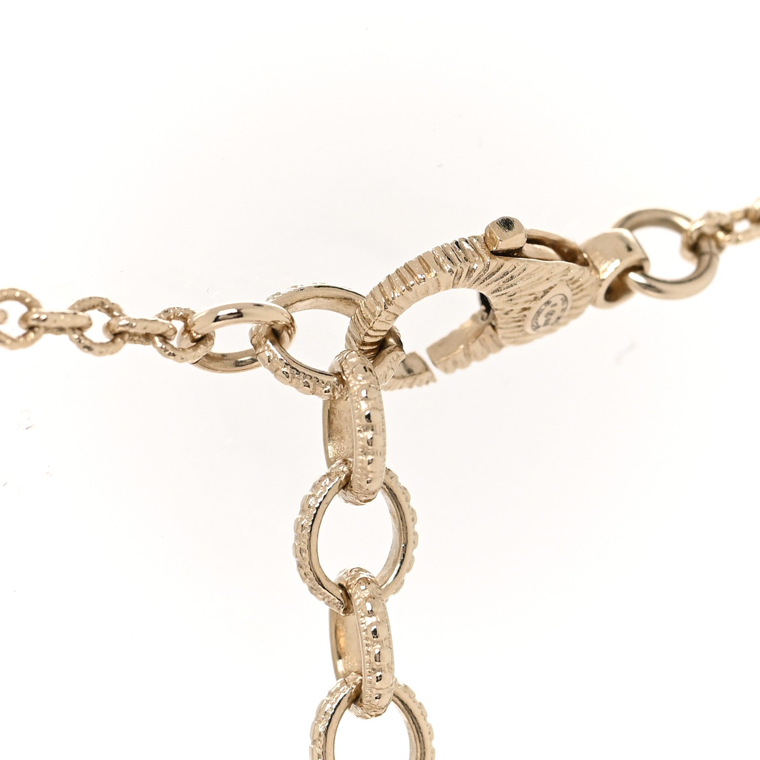 Chanel Crystal Pearl Star CC Pendant Necklace Gold 4 of 5