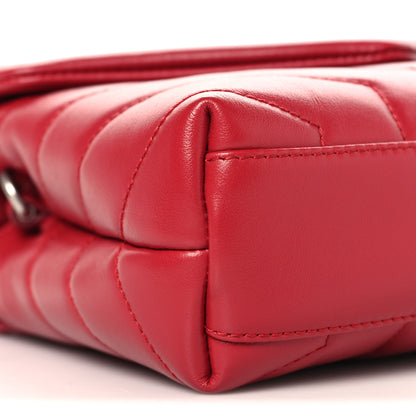 Saint Laurent Calfskin Y Quilted Monogram Toy Loulou Crossbody Bag New Lipstick 9 of 11