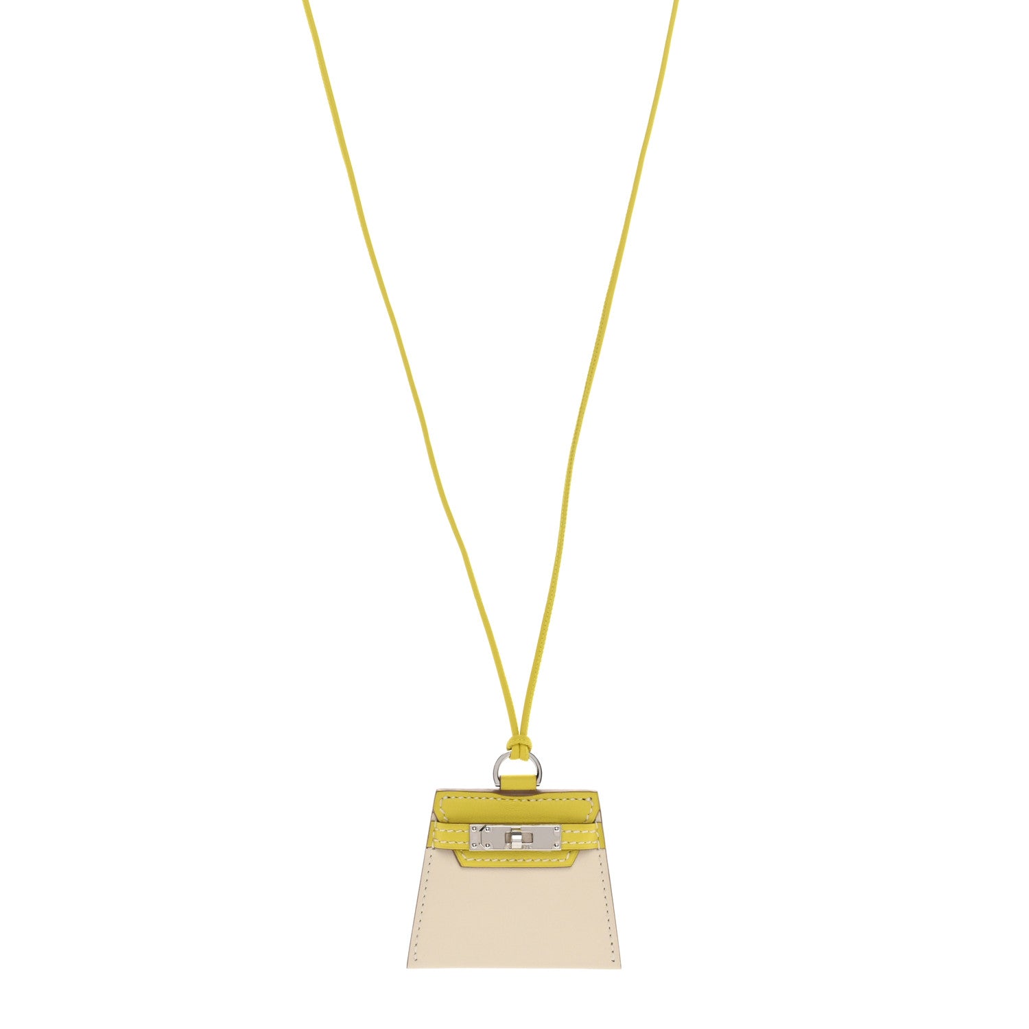 Hermes Swift Monpetit Small Kelly Pendant Necklace Nata Lime 1 of 5