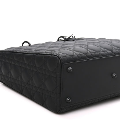 Christian Dior Ultra Matte Calfskin Cannage Large Lady Dior Black 8 of 9