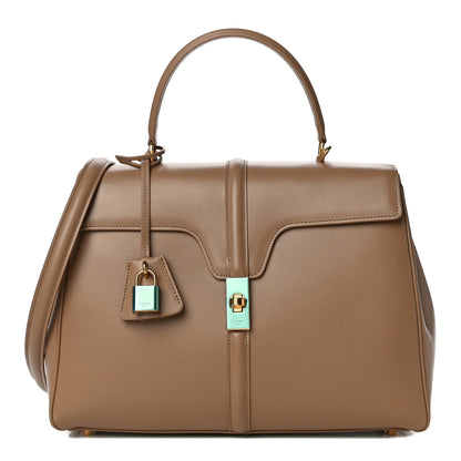 Celine Satinated Calfskin Medium 16 Top Handle Bag Beige 1 of 9