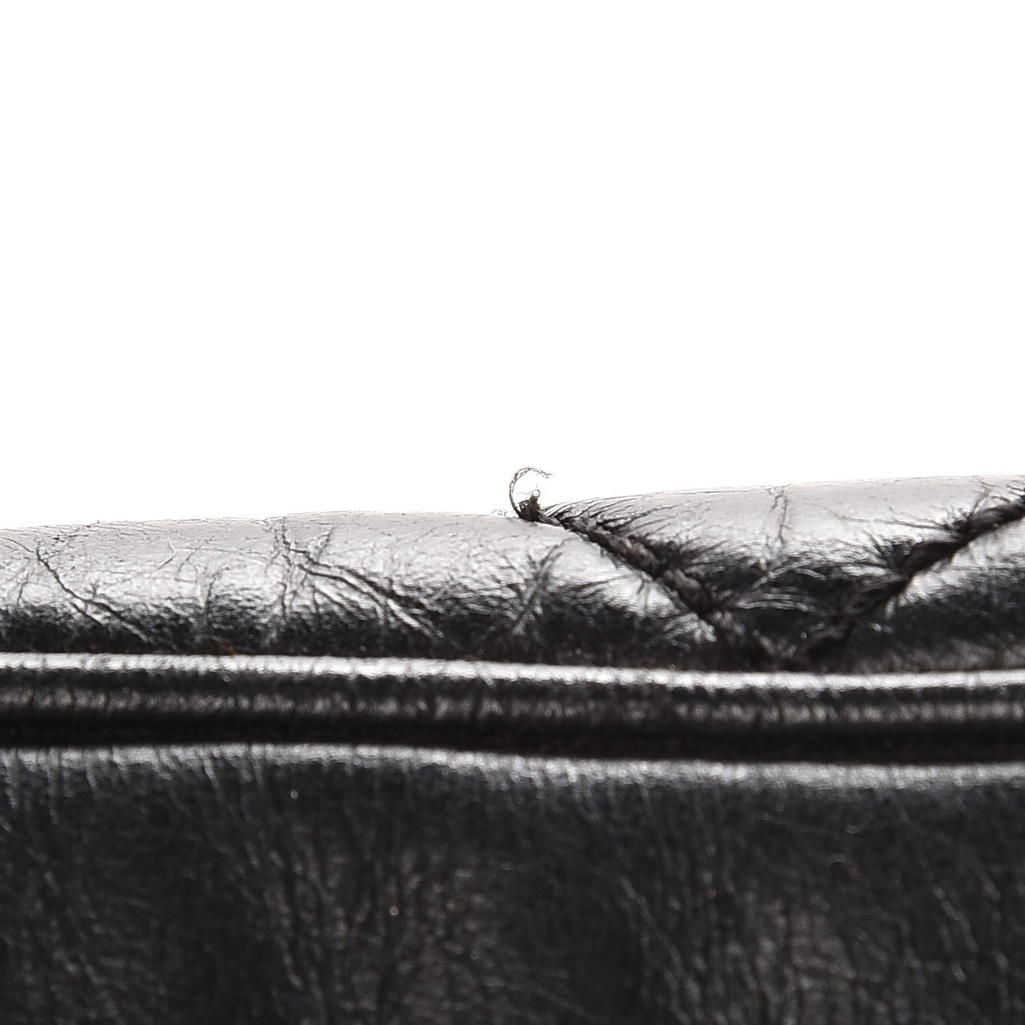 Glazed Calfskin Castle Rock Bowling Bag Black