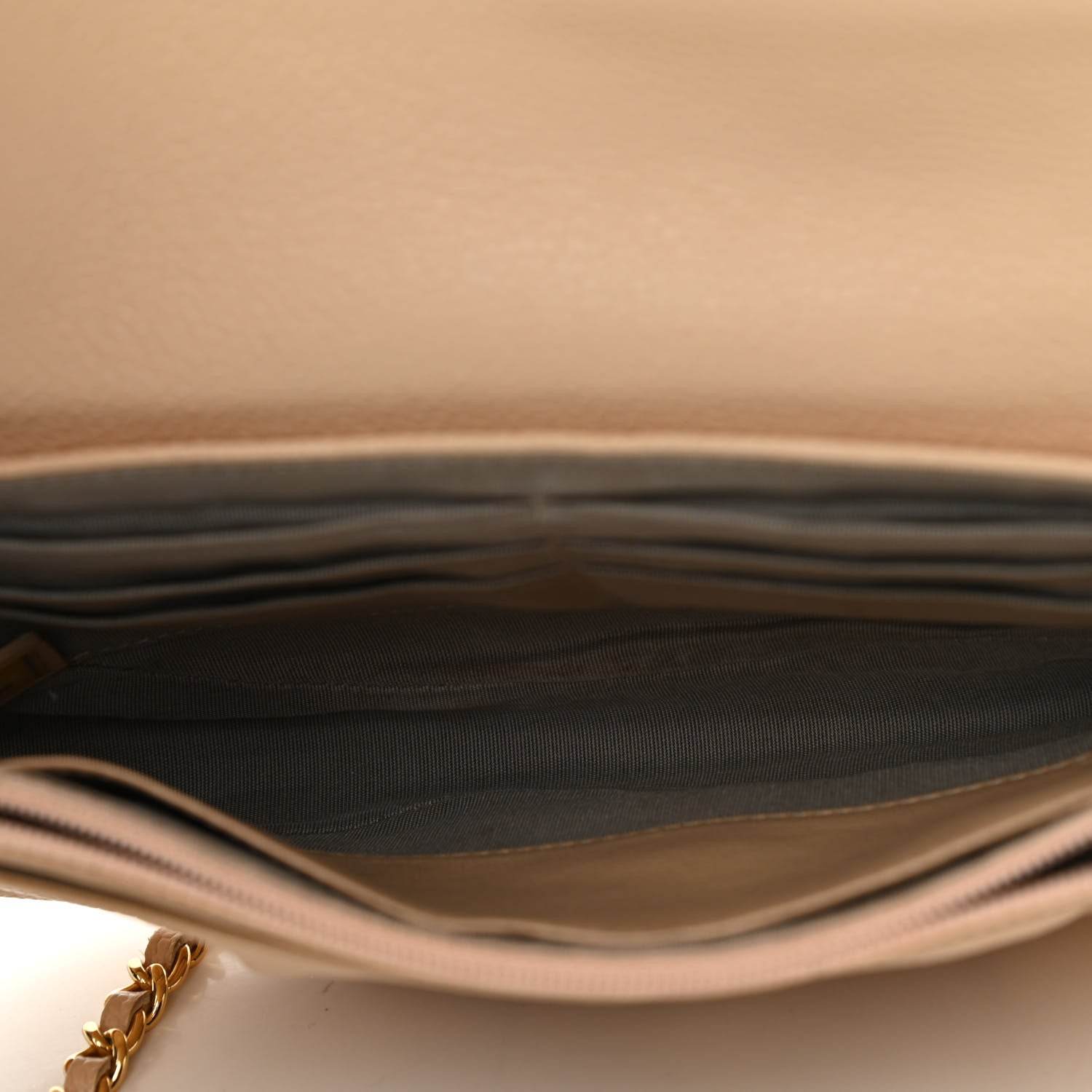 Chanel Caviar Half Moon Wallet On Chain WOC Beige 5 of 11