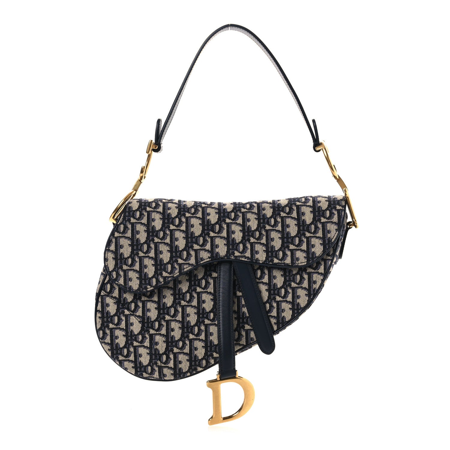 Christian Dior Oblique Saddle Bag Blue 1 of 12