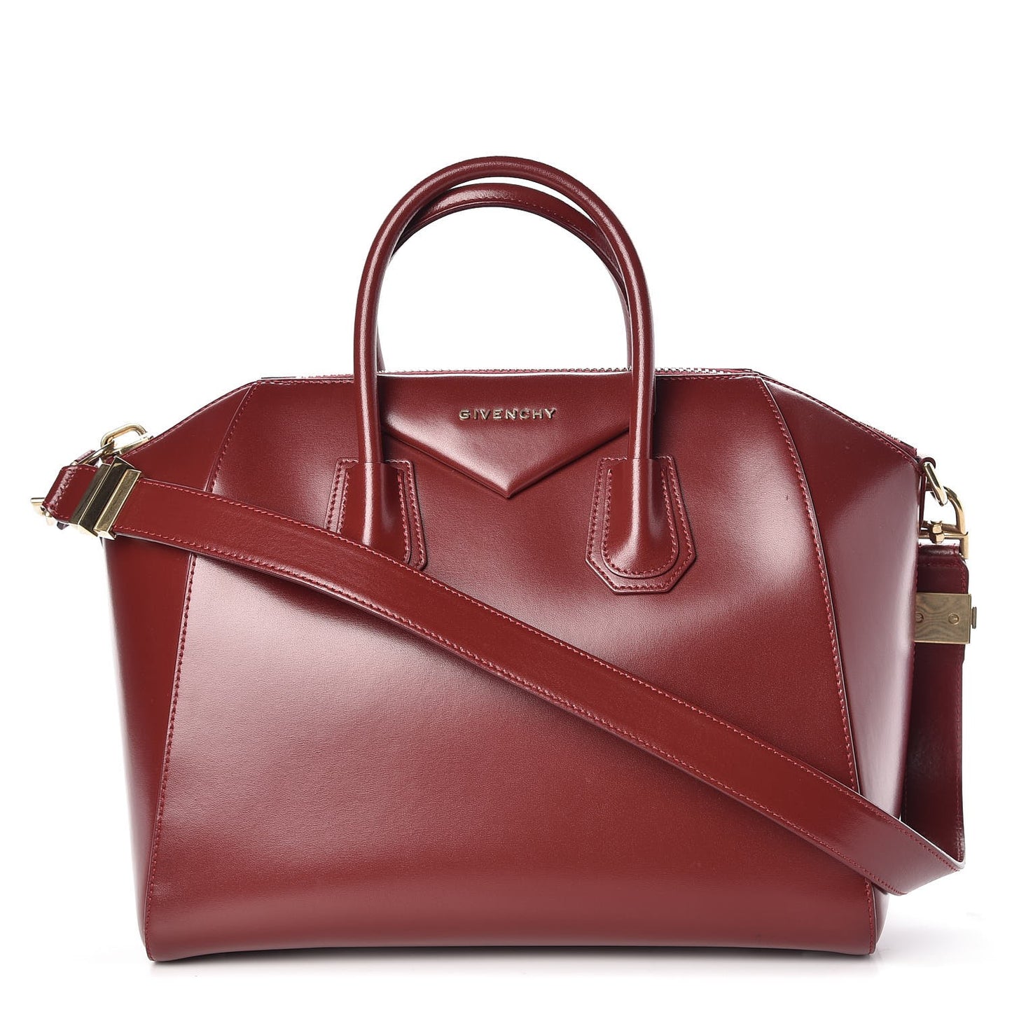 Shiny Lord Calfskin Medium Antigona Burgundy