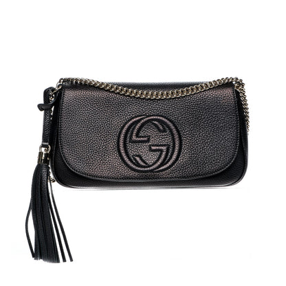 Gucci Pebbled Calfskin Medium Soho Flap Crossbody Black 1 of 7