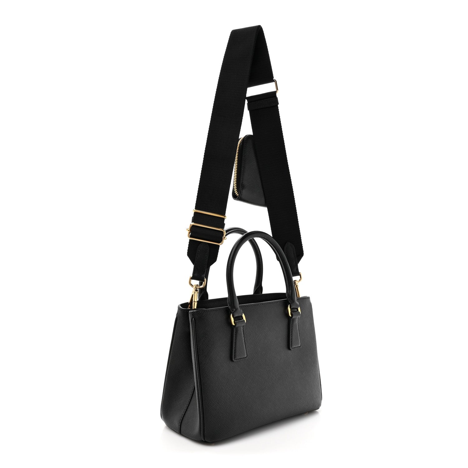 Prada Saffiano Lux Micro Galleria Shoulder Bag Black 3 of 9