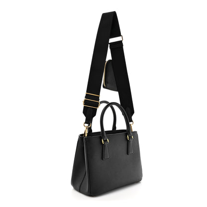 Prada Saffiano Lux Micro Galleria Shoulder Bag Black 3 of 9