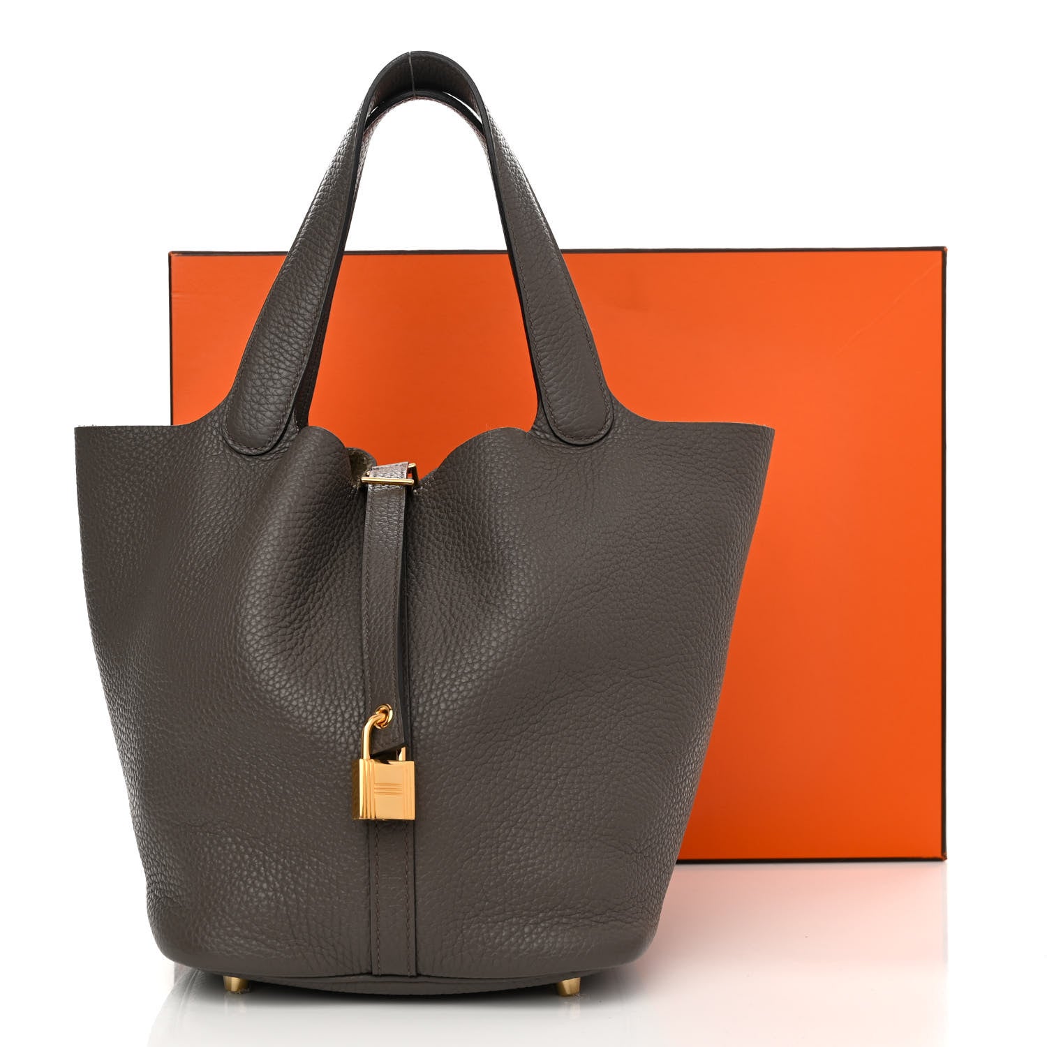 Hermes Taurillon Clemence Picotin Lock 22 MM Etain 11 of 11