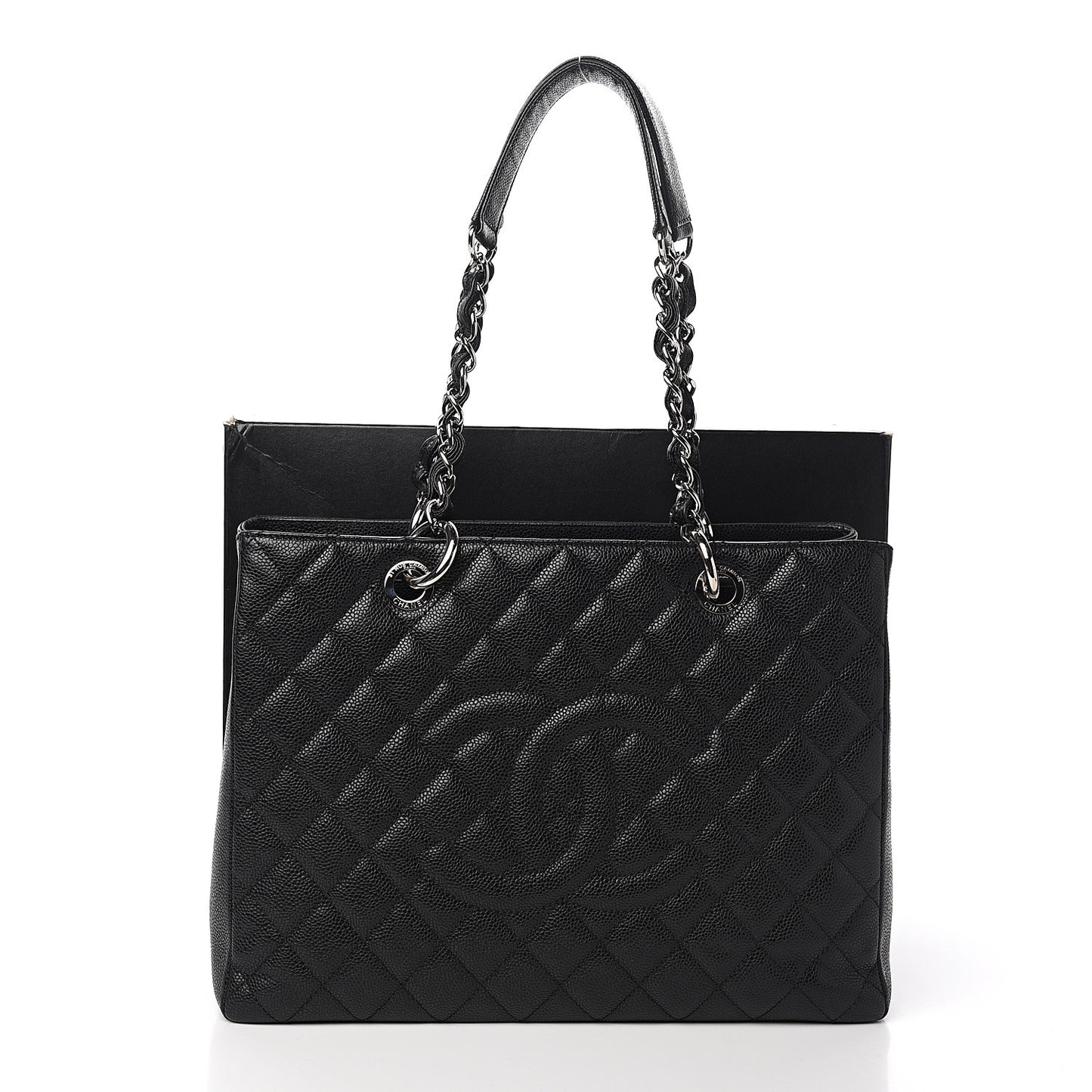 Caviar Quilted Grand Shopping Tote GST Black