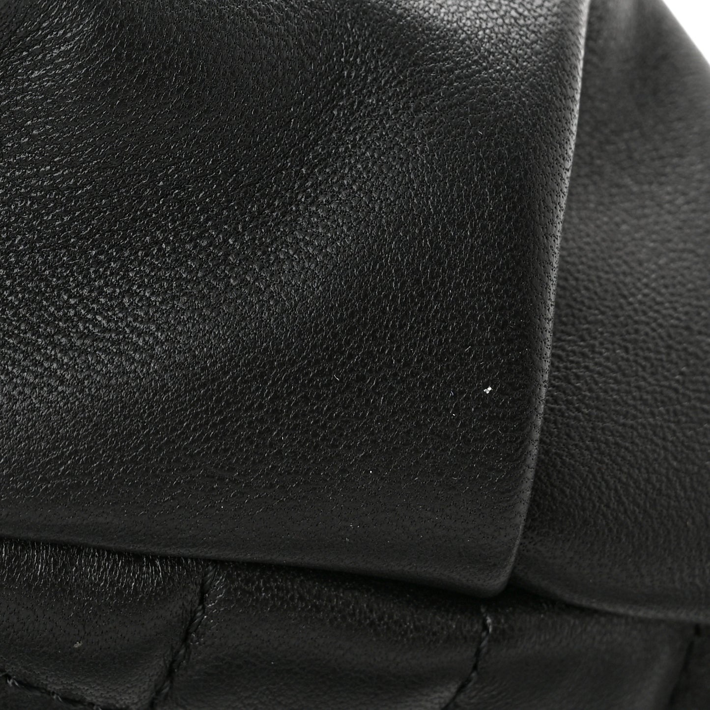 Lambskin Quilted Waist Bag Fanny Pack Black