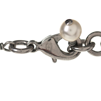 Chanel Crystal Pearl CC Long Necklace Silver 3 of 4
