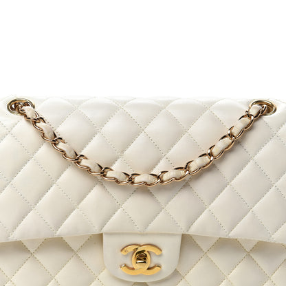 Chanel Lambskin Quilted Medium Double Flap White 24 of 25