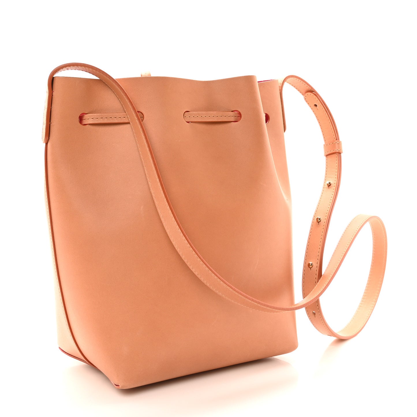 Vegetable Tanned Calfskin Mini Bucket Bag Cammello Dolly