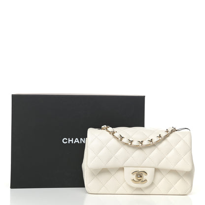 Chanel Lambskin Quilted Mini Rectangular Flap White 10 of 10
