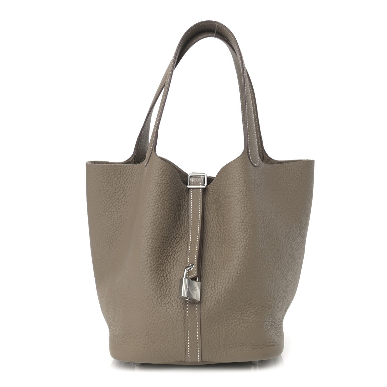 Hermes Taurillon Clemence Picotin Lock 22 MM Etoupe 1 of 12