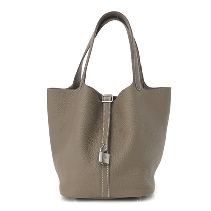 Hermes Taurillon Clemence Picotin Lock 22 MM Etoupe 1 of 12