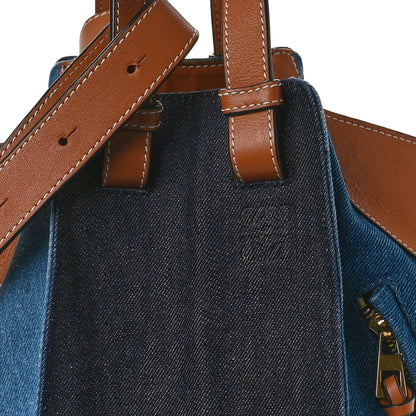 Loewe Calfskin Denim Small Hammock Shoulder Bag Blue Tan 8 of 12