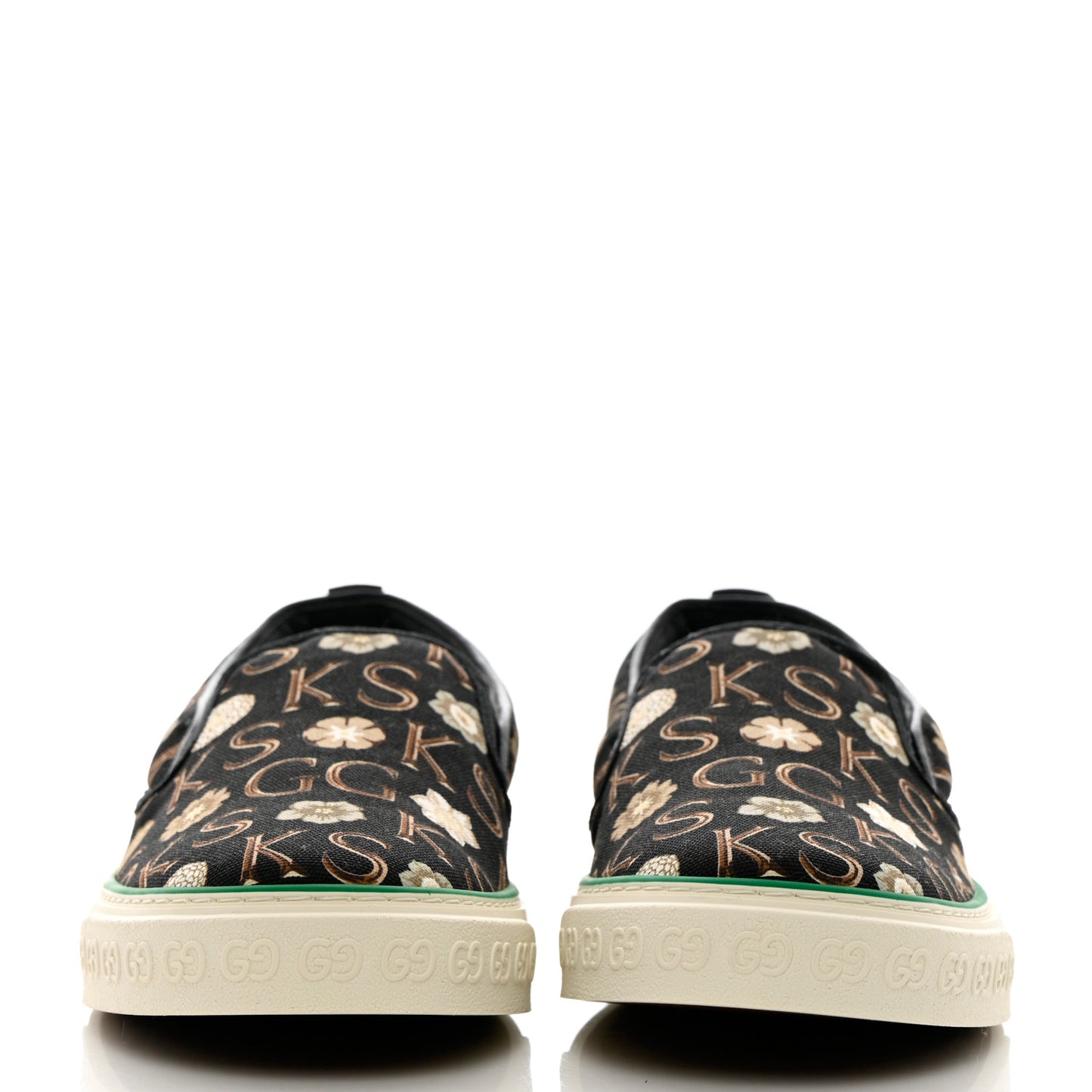 X KEN SCOTT Canvas Floral Print Mens Tennis 1977 Slip On Sneakers 9.5 Black Ivory
