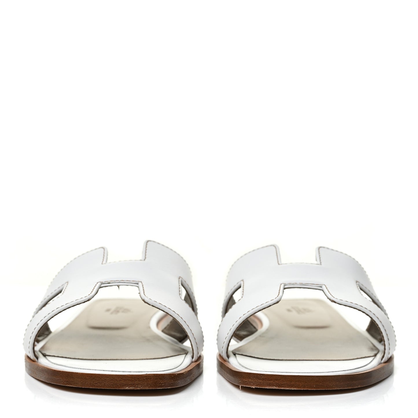Box Calfskin Oran Sandals 38 White