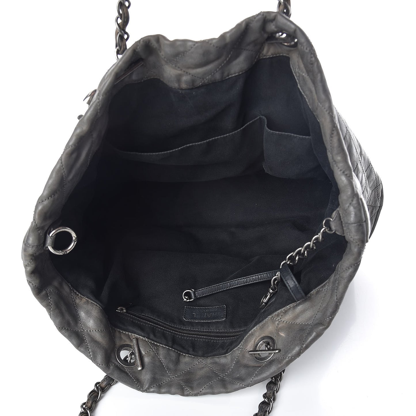 Iridescent Calfskin VIP Shopping Tote Grey