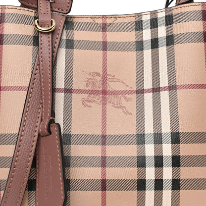 Burberry Haymarket Check Colours Small Lorne Bucket Crossbody Elderberry 7 of 9