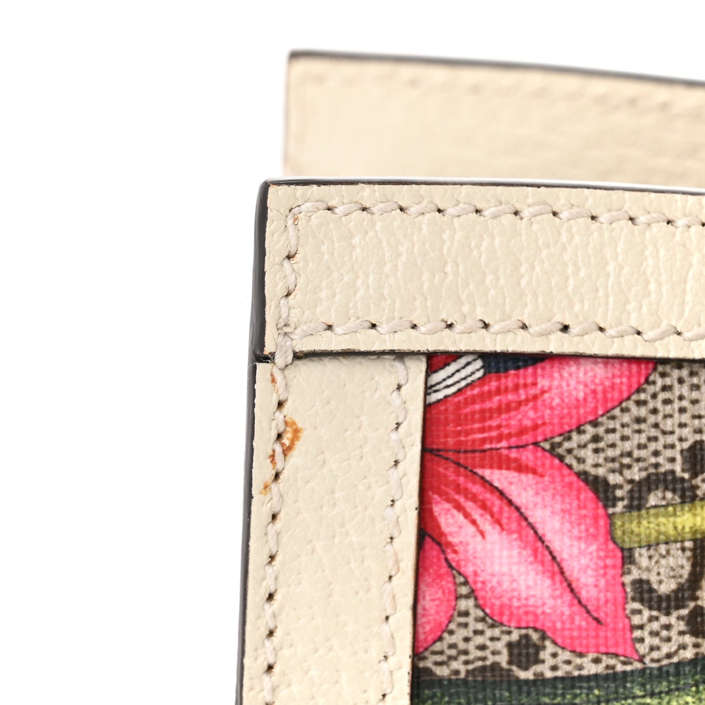 GG Supreme Monogram Flora Textured Calfskin Small Padlock Tote Beige Ebony Multicolor Mystic White