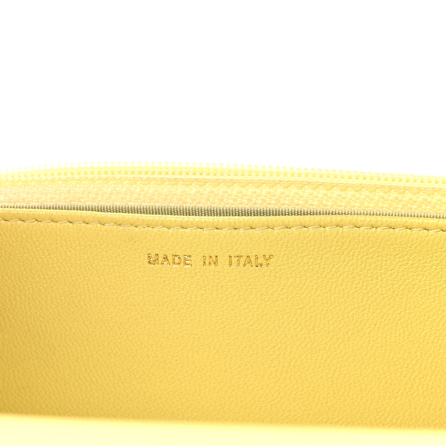 Lambskin Quilted Trendy CC Wallet On Chain WOC Yellow