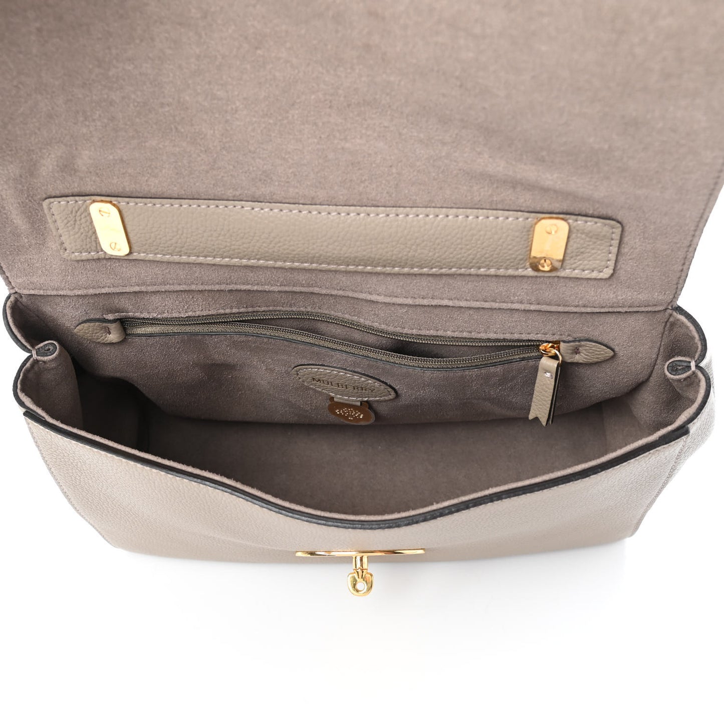 Small Classic Grain Calfskin Medium Lily Flap Grey