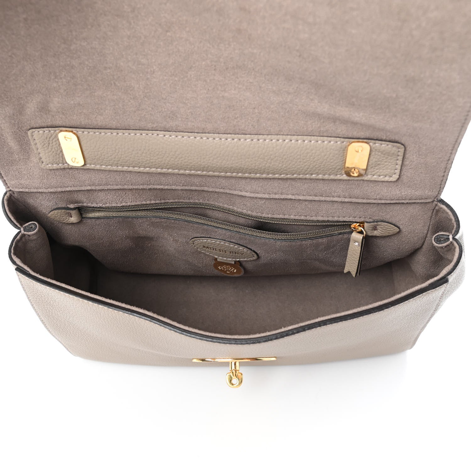 Mulberry Small Classic Grain Calfskin Medium Lily Flap Grey 5 of 8