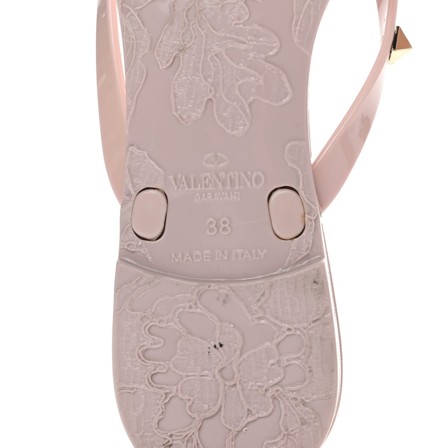 PVC Jelly Rockstud Bow Thong Sandals 38 Water Rose