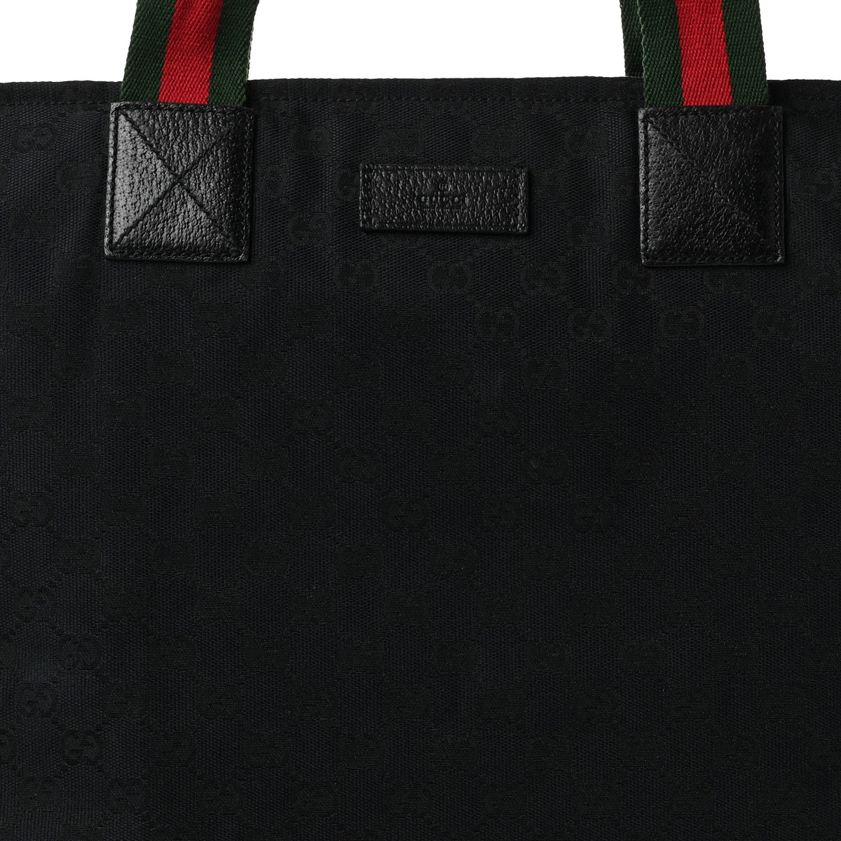 GG Monogram Large Web Handle Vertical Tote Black