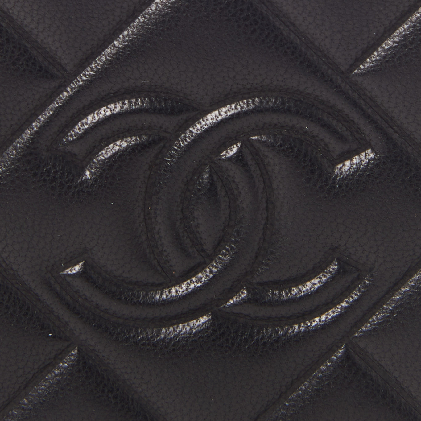 Chanel Lambskin Quilted Diamond CC Zip Around Coin Purse Black 8 of 11