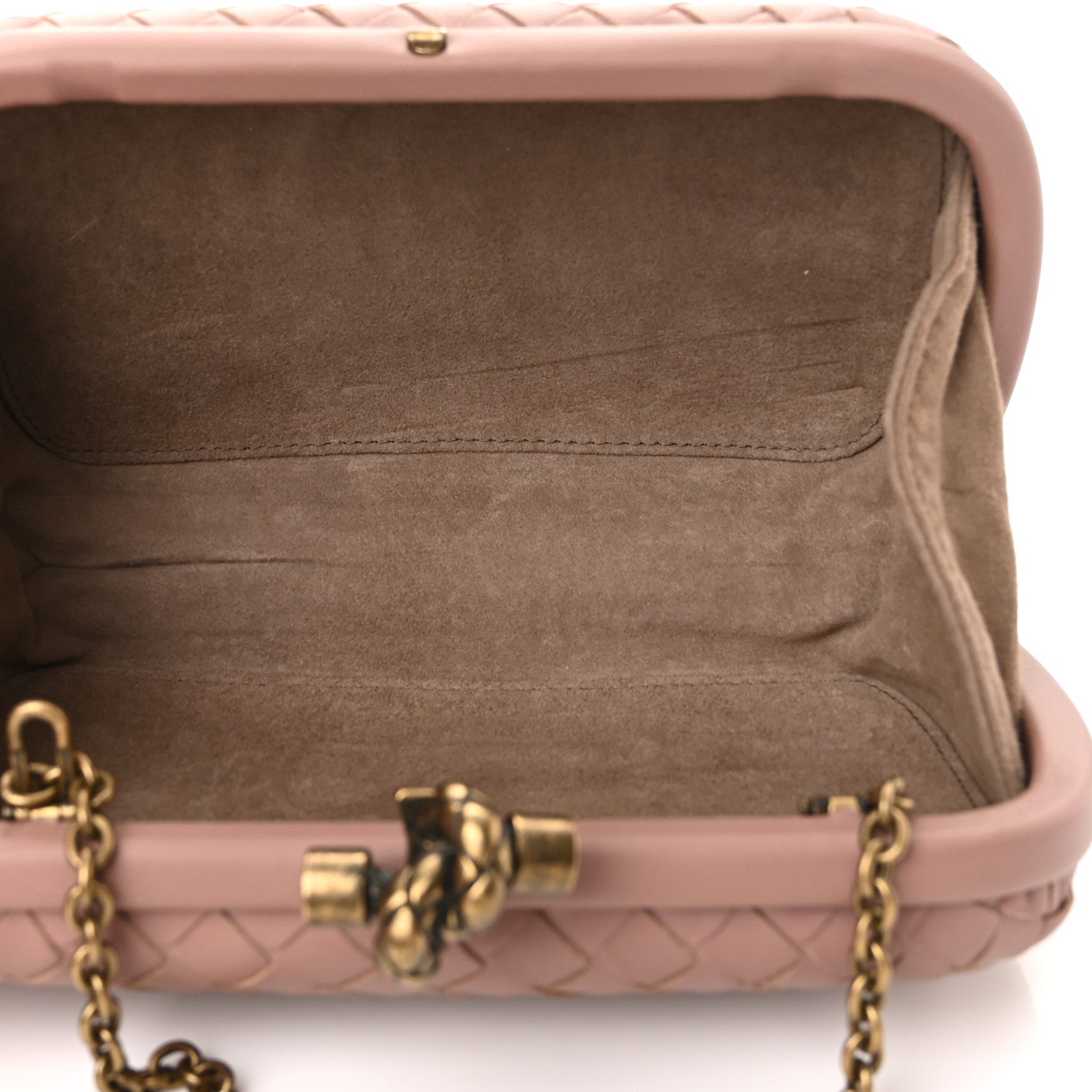 Bottega Veneta Nappa Intrecciato Chain Knot Clutch Watteau 5 of 9
