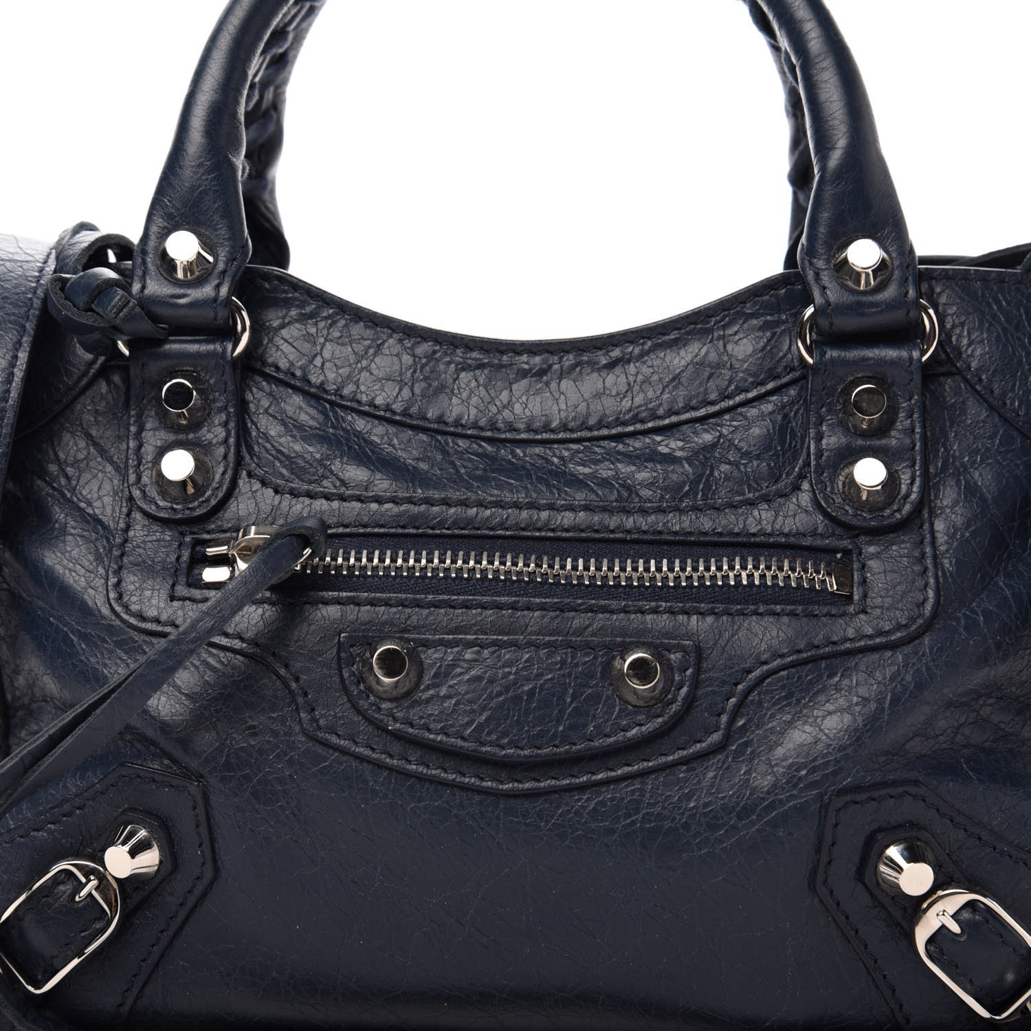 Balenciaga Agneau Classic Silver Hardware Mini City Bleu de Minuit 12 of 12