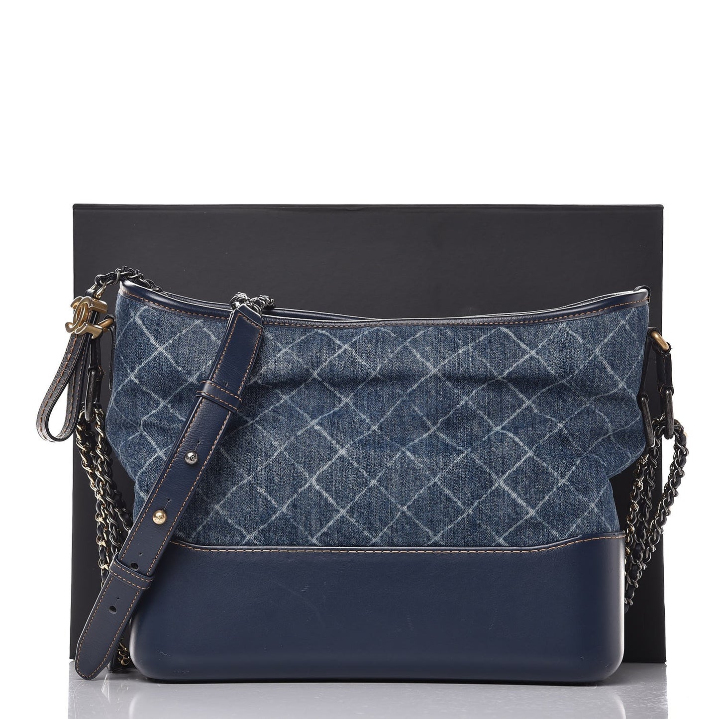 Denim Calfskin Medium Gabrielle Hobo Blue