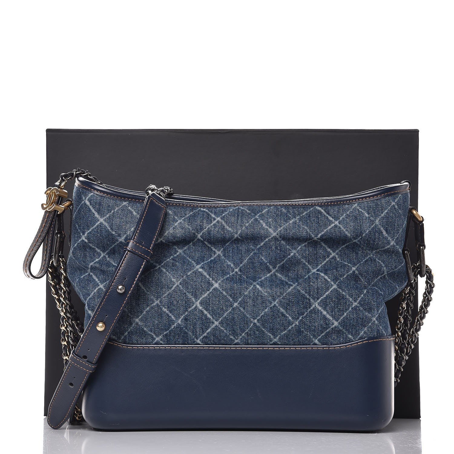 Chanel Denim Calfskin Medium Gabrielle Hobo Blue 14 of 14