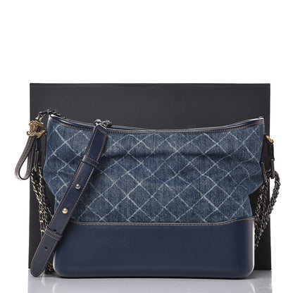 Chanel Denim Calfskin Medium Gabrielle Hobo Blue 14 of 14