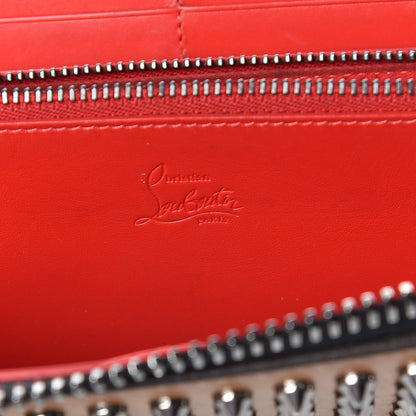 Christian Louboutin Calfskin Panettone Spiked Zip Around Wallet Caramel 6 of 9