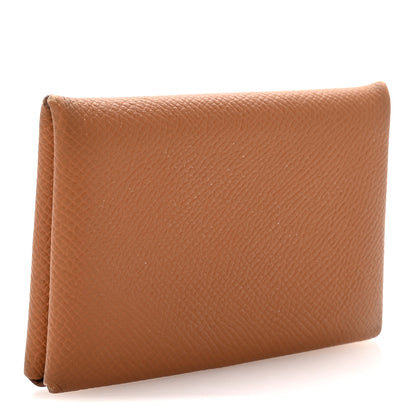 Hermes Epsom Calvi Card Case Gold 3 of 7