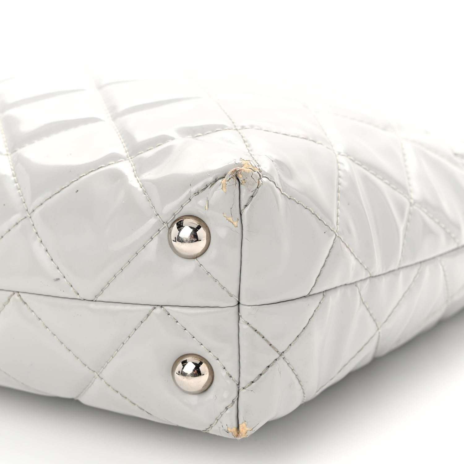 Chanel Vinyl Quilted In The Business North South Tote Light Grey 9 of 13